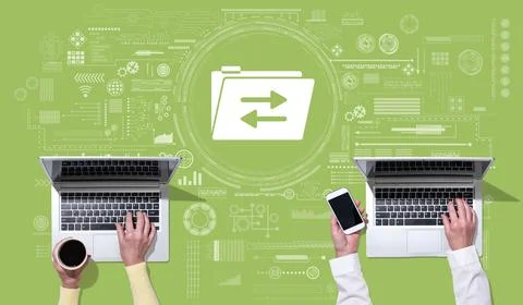 Concept of data exchange Stock Photos