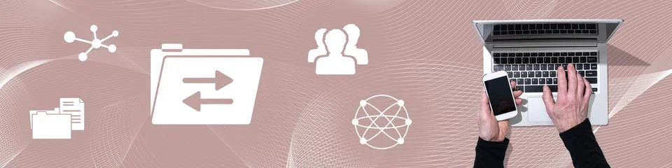 Concept of data exchange Foto stock