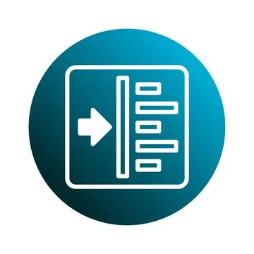 Concept of data import and processing with arrow symbol representing data f.. 库存插图