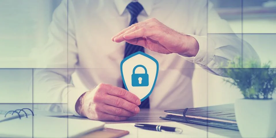 Concept of data protection, geometric pattern Foto stock