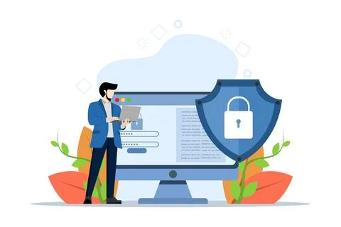 Concept Data protection, information privacy. Stock Illustration