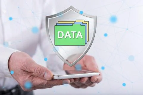Concept of data protection Stock Photos