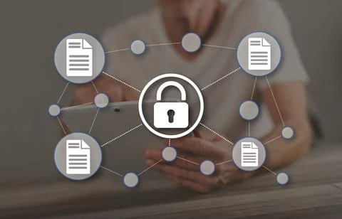 Concept of data protection Foto stock