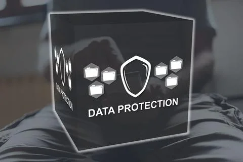 Concept of data protection 스톡 사진