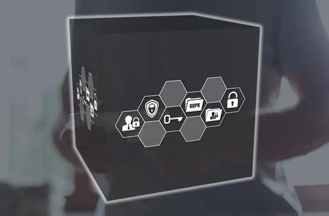 Concept of data protection 스톡 사진