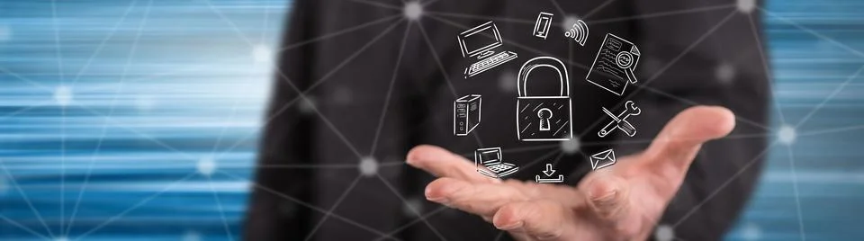 Concept of data protection Stock Photos