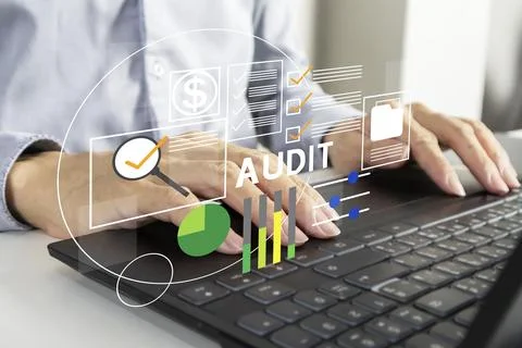The concept of data quality audit in the company, auditing the information .. Stock Photos