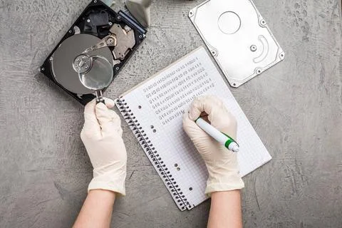 Concept of data recovery Concept of data recovery, engineer is recovering ... Stock Photos