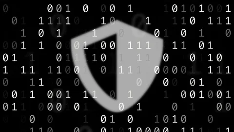 Concept data security computer bits alpha white Stock Footage 72277917