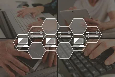 Concept of data transfer Stock Photos