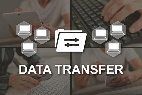 Concept of data transfer Stock Photos