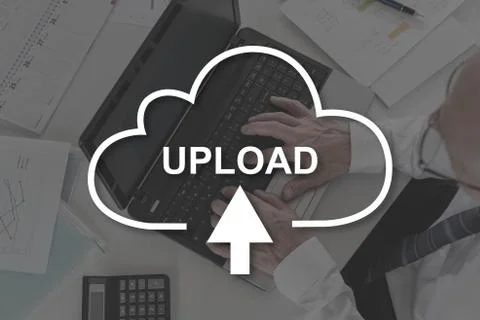 Concept of data upload Illustrazione stock