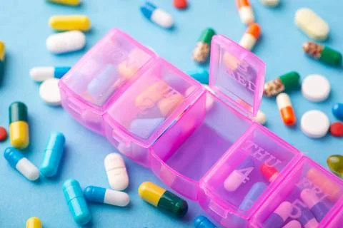 Concept of day without taking pills, drugs Stock Photos