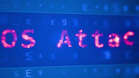 Concept of a DDoS attack on computer systems. Stock Footage 333341251