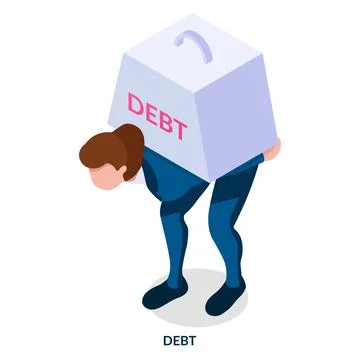 Concept of debt.  Stock Illustration