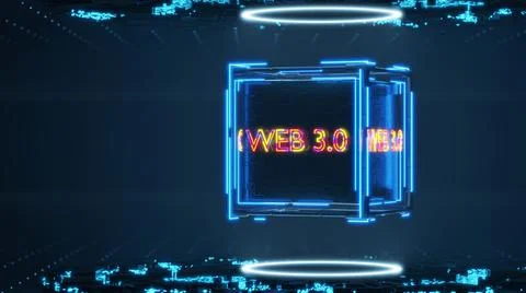The concept of decentralized internet web 3.0. 3d rendering イラスト素材