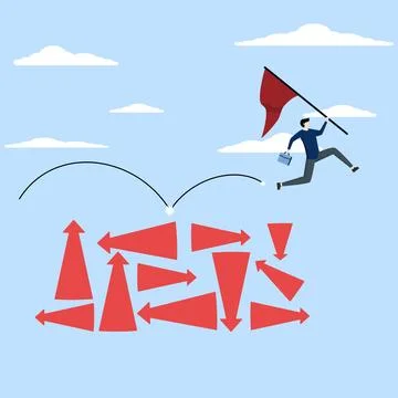 Concept of decision making or determination to achieve success. Illustrazione stock