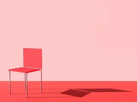 Concept decor background with red chair and blank space on wall Stock Illustration