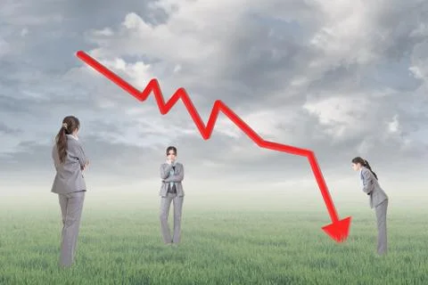 Concept of decrease Stockfoto's