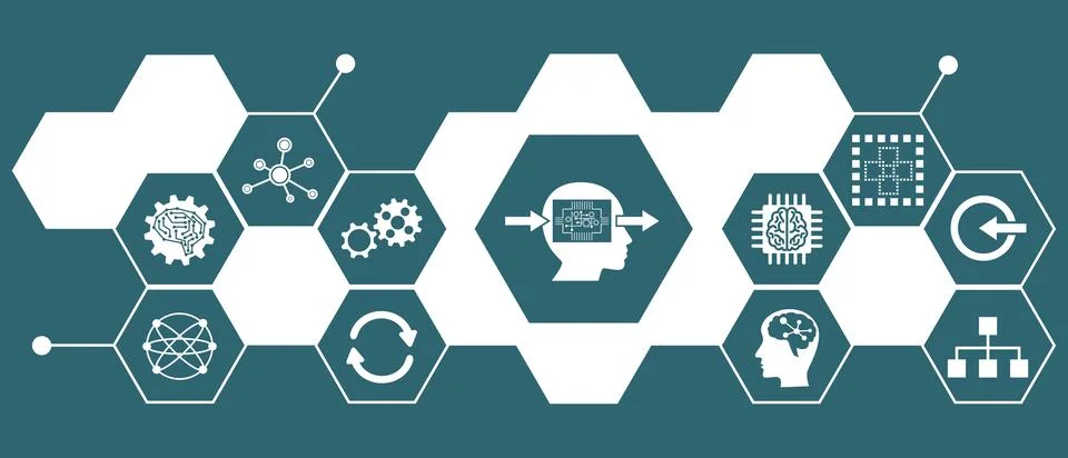 Concept of deep learning Stock Illustration