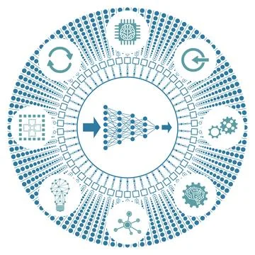 Concept of deep learning Stock Illustration