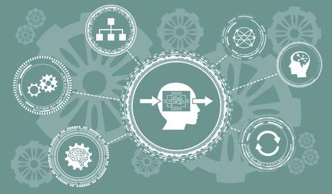 Concept of deep learning Illustrazione stock