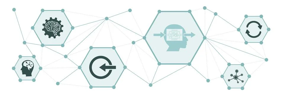 Concept of deep learning 库存插图