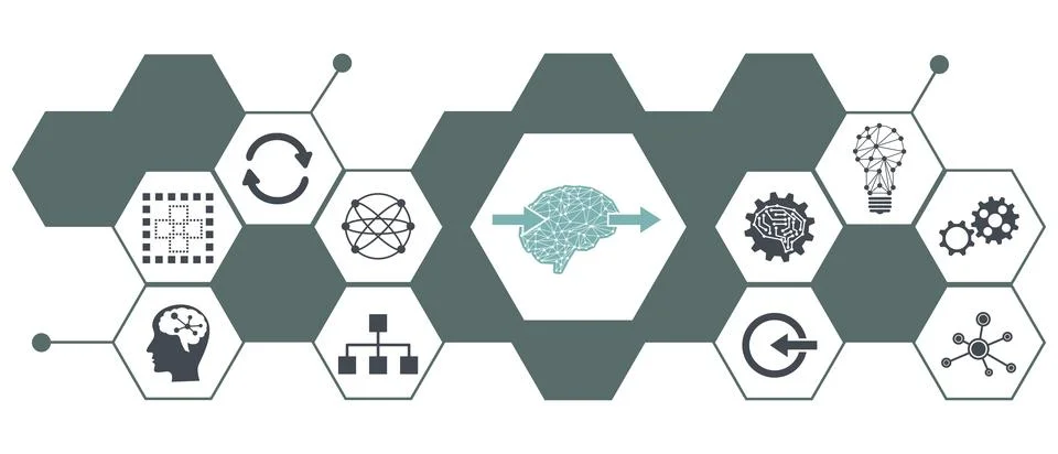 Concept of deep learning Stock Illustration