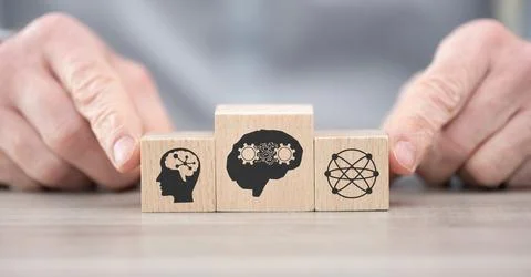 Concept of deep learning Stockfoto's