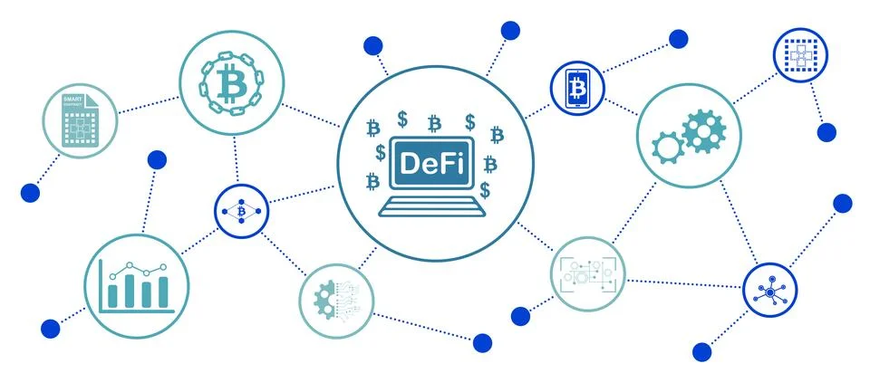 Concept of defi Stock Illustration