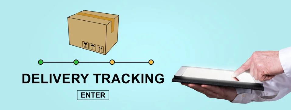 Concept of delivery tracking Stock Photos