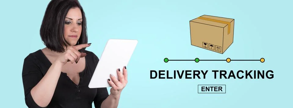 Concept of delivery tracking Stock Photos