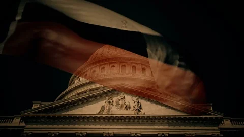 Concept depicting the Russian hacking of the US federal elections. Stock Footage 74491807