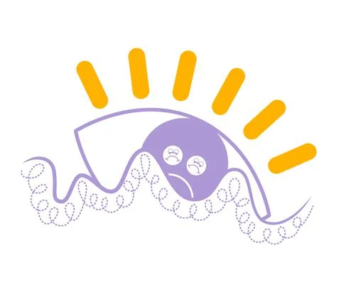 Concept of a depression eye in emotions Stock Illustration