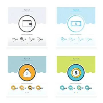Concept design 4 item set Stock Illustration