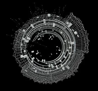 Concept Design Abstract Architecture or HUD Element or Space Station Stock Illustration