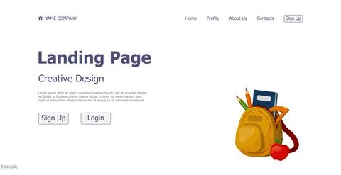 Concept design concept online school landing page website - Vector Stock Illustration