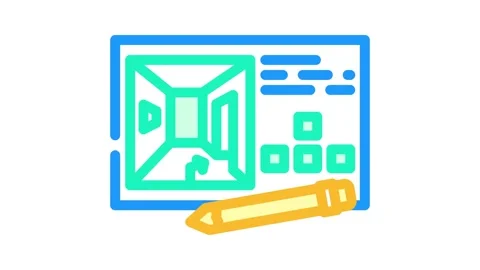 Concept design game development color icon animation Stock Footage 327266954