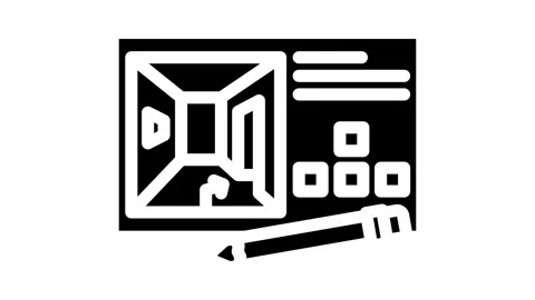 Concept design game development glyph icon animation Stock Footage 326742996