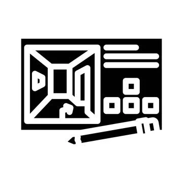 Concept design game development glyph icon vector illustration 스톡 일러스트