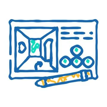 Concept design game development icon doodle illustration Illustrazione stock