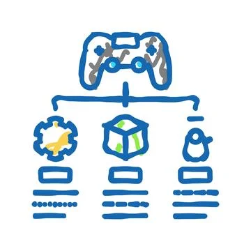 Concept design game development icon doodle illustration 스톡 일러스트