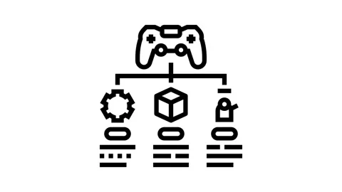Concept design game development line icon animation Stock Footage 326131531
