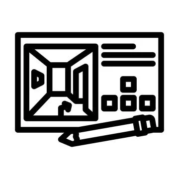 Concept design game development line icon vector illustration Stock Illustration