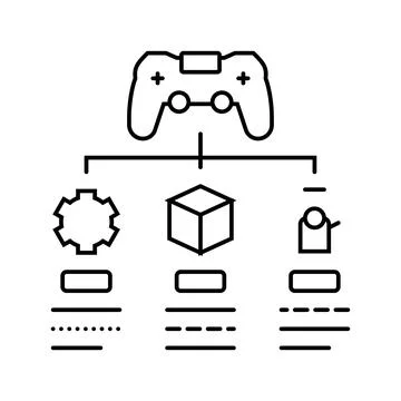 Concept design game development line icon vector illustration Illustrazione stock