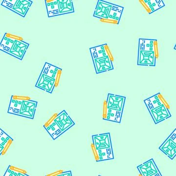 Concept design game development vector seamless pattern Stock Illustration