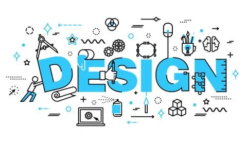 Concept of design process Illustrazione stock