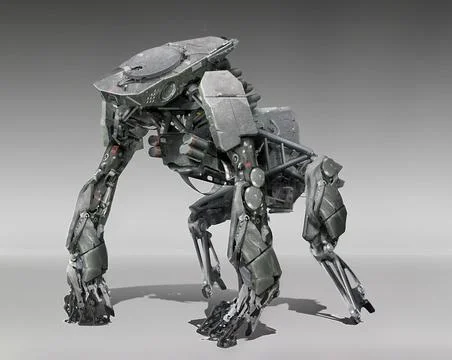 Concept design of sci fi futuristic vehicle weapon  mech Stock Illustration