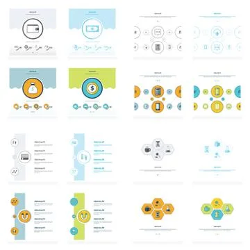 Concept design set 4 styles 16 in 1 Stock Illustration