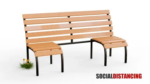 Concept, design of social distancing bench Illustrazione stock
